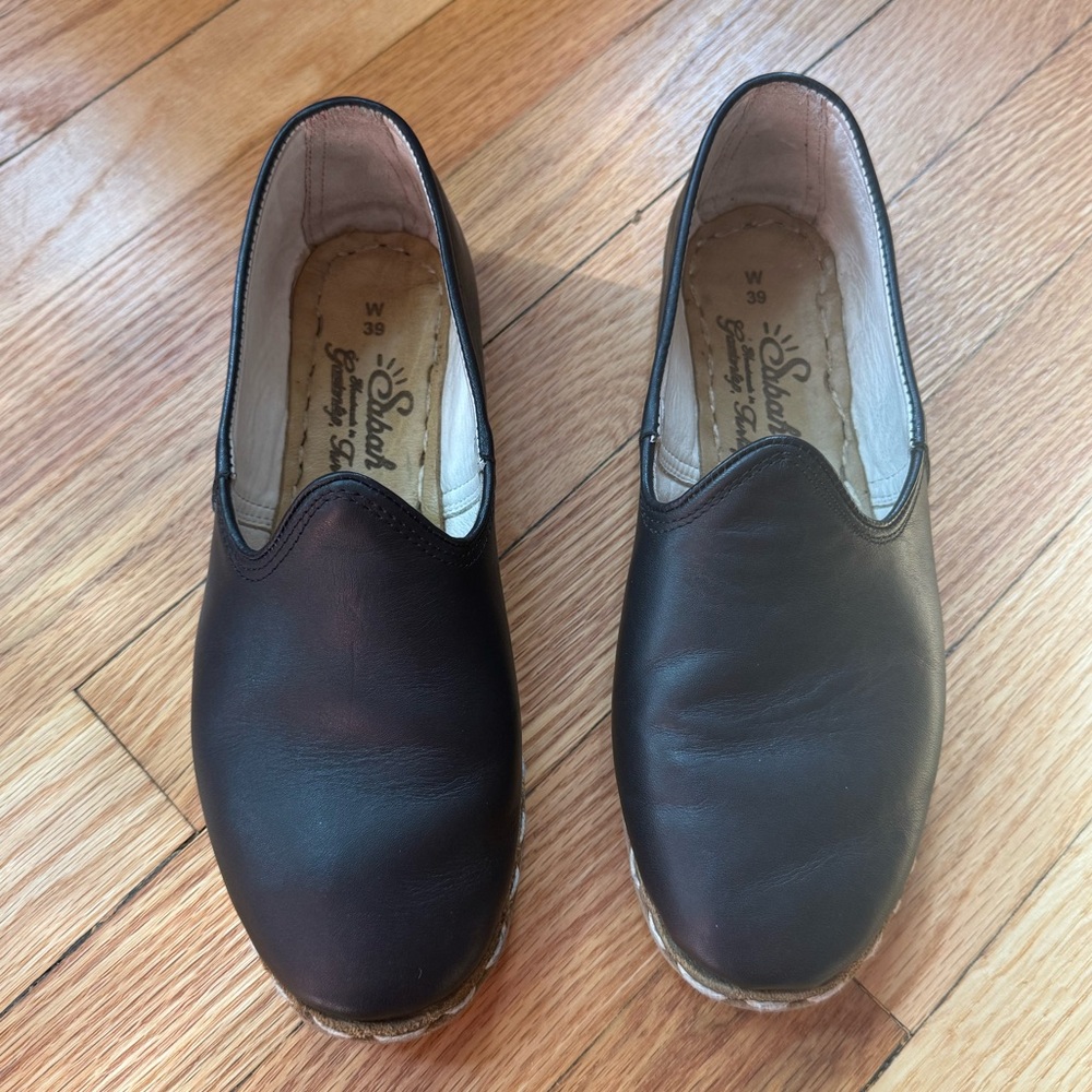 SABAH Shoes Beirut Black Leather Flats 39 7.5 8 - Picture 3 of 6
